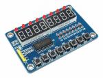 TM1638 8-Digit 7-Segments with 8-LEDs and 8-Push Buttons Module